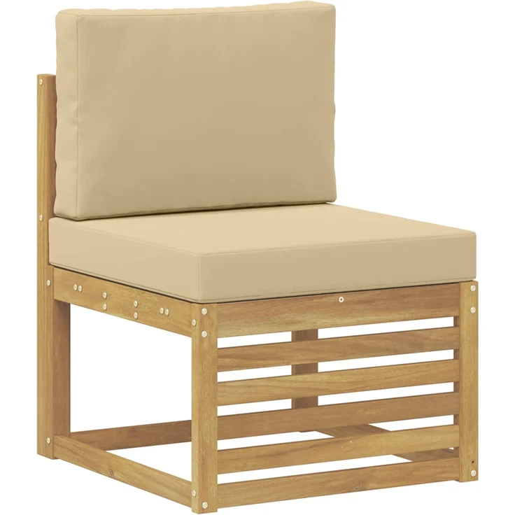 vidaXL Outdoor-Sofagarnitur mit Kissen 4 Stück Weiß Massivholz Akazie 3392468 – Bild 3