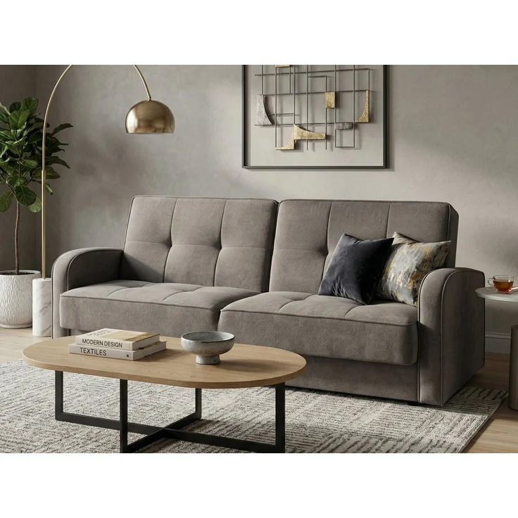 Beautysofa Schlafsofa PAVO 3-Sitzer mit Armlehnen, mit Bettfunktion und Bettkasen – Bild 5