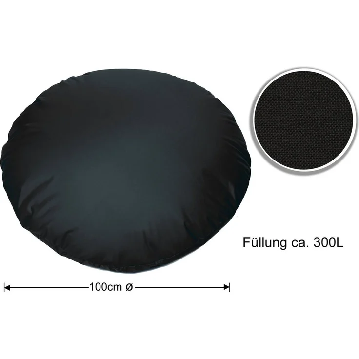 sunnypillow Sitzsack, mit Styropor Füllung, Outdoor & Indoor, Schwarz, Ø 145 cm – Bild 3