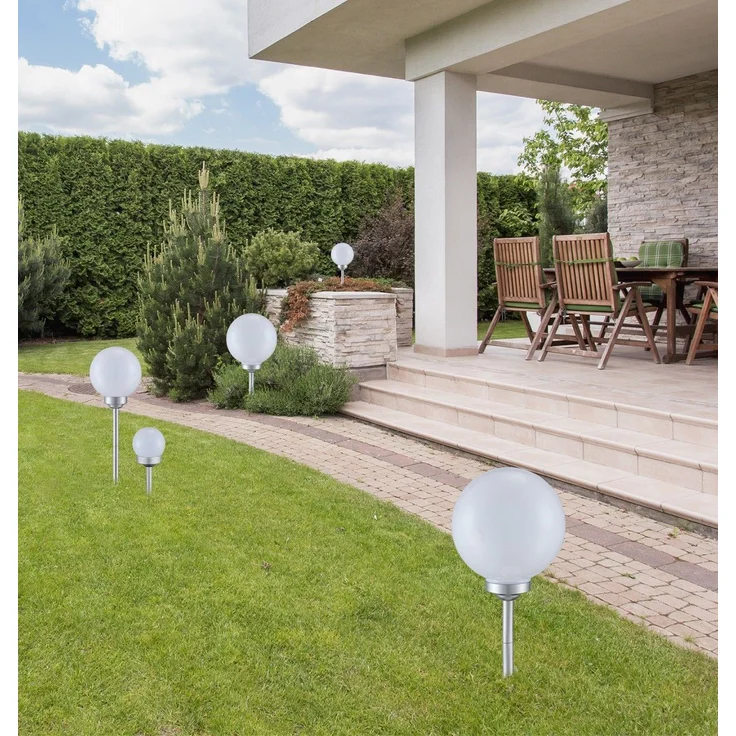 Solarleuchte Garten 6er Set Solarkugeln Silber Solarlampe Außen Leuchte Solar – Bild 4