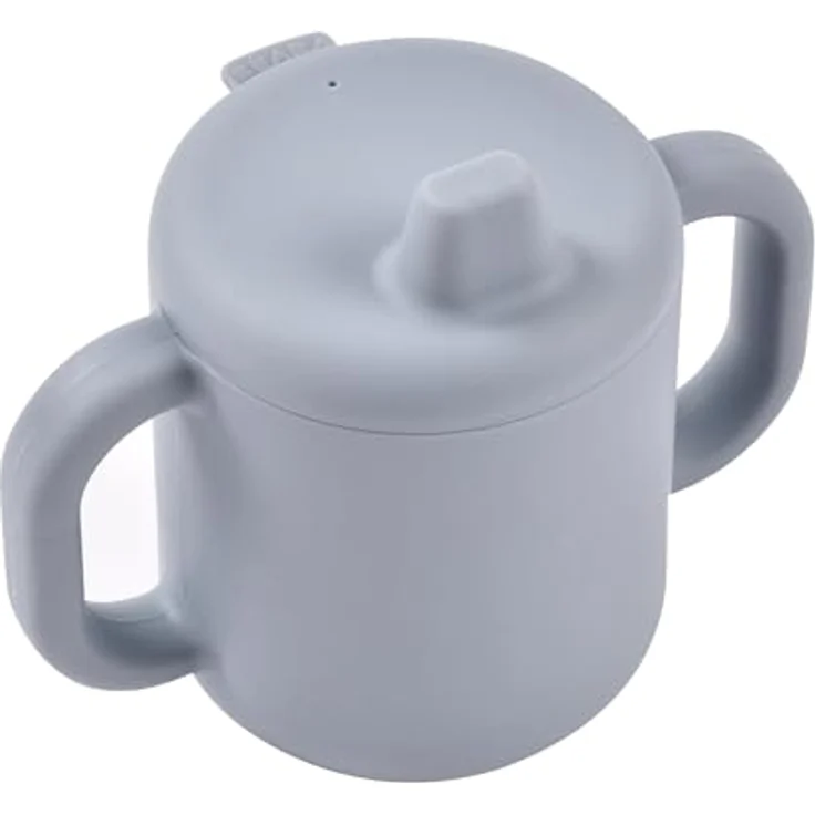 BÉABA Baby-Lernbecher 2-in-1 Flasche/Tasse – 100% Premium-Silikon, Breite Griffe für Einfaches Greifen, Ergonomisch, Weicher Trinkaufsatz – Farbe Kieselstein – Bild 4