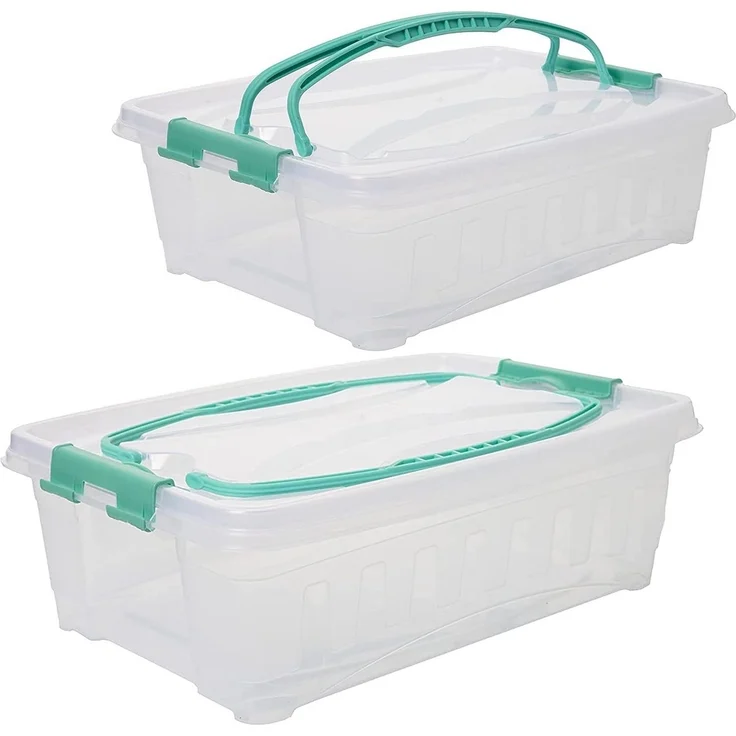 Centi Kuchentransportbox Transportbox Rechteckig, Cupcake Transportbox, Muffin Transportbox, Kunststoff, (Set, 2-tlg, 38L x 27B x 13,5H cm ca. 9L), mit Hebeeinsatz und Tragegriffen, Blechkuchen transportbox – Bild 5