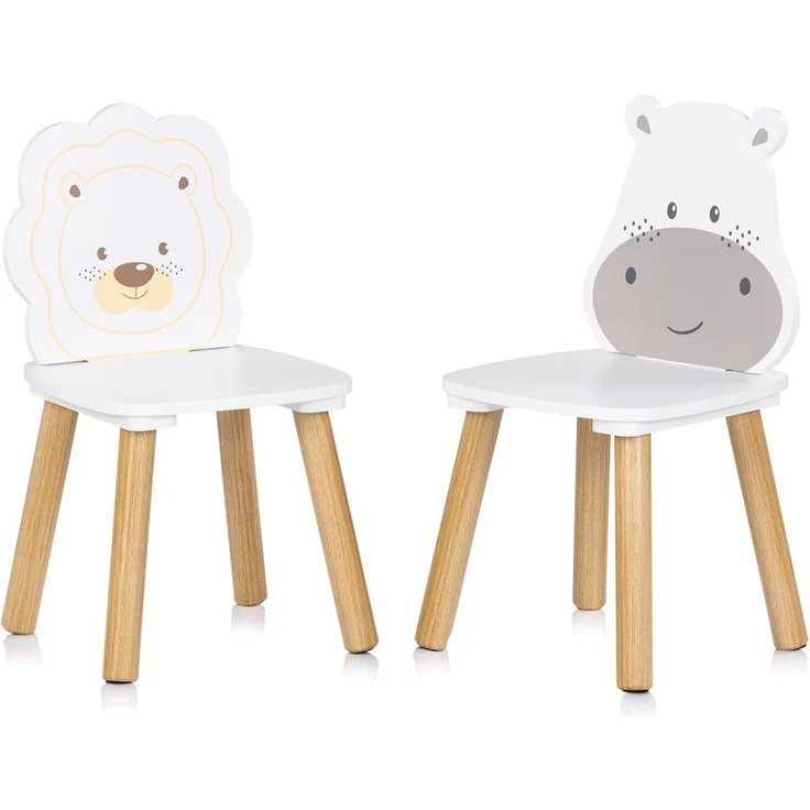 Chipolino Kinder Tischset Tiermotiv Tisch 2 Stühle, Holz, Sitzgruppe, ab 2 Jahre weiß grau – Bild 5
