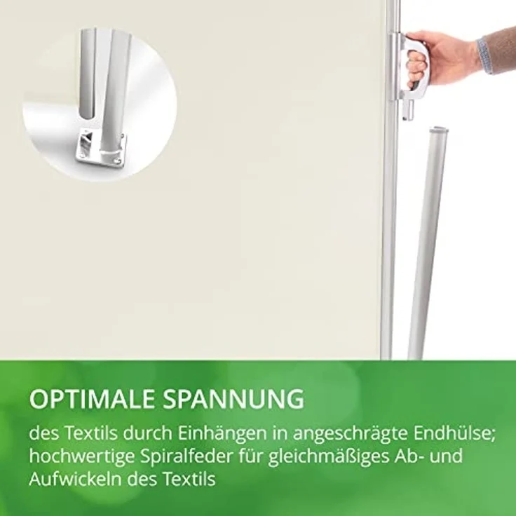 Leco Seitenmarkise, ausziehbar, Aluminium-Stahlrohr-Mix, natur, 160 x 300 cm – Bild 4