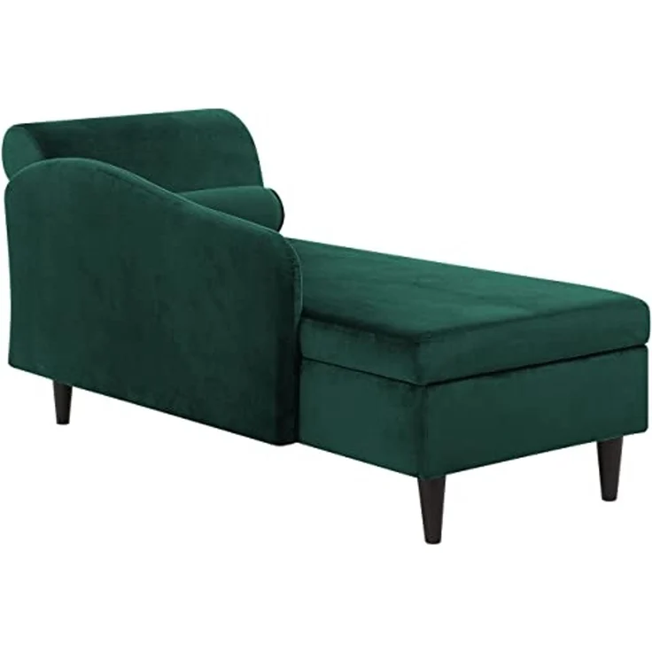 Chaiselongue Samtstoff smaragdgrün rechtsseitig LUIRO – Bild 5