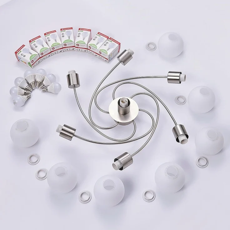 Lindby Deckenleuchten Ciala, Glas Alu IP20, 7 x 4,5 W LED – Bild 6