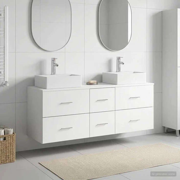 vidaXL Badezimmerschrank-Set 3 stk. Weiß 129 x 41 x 79,5 cm 3405843 – Bild 1