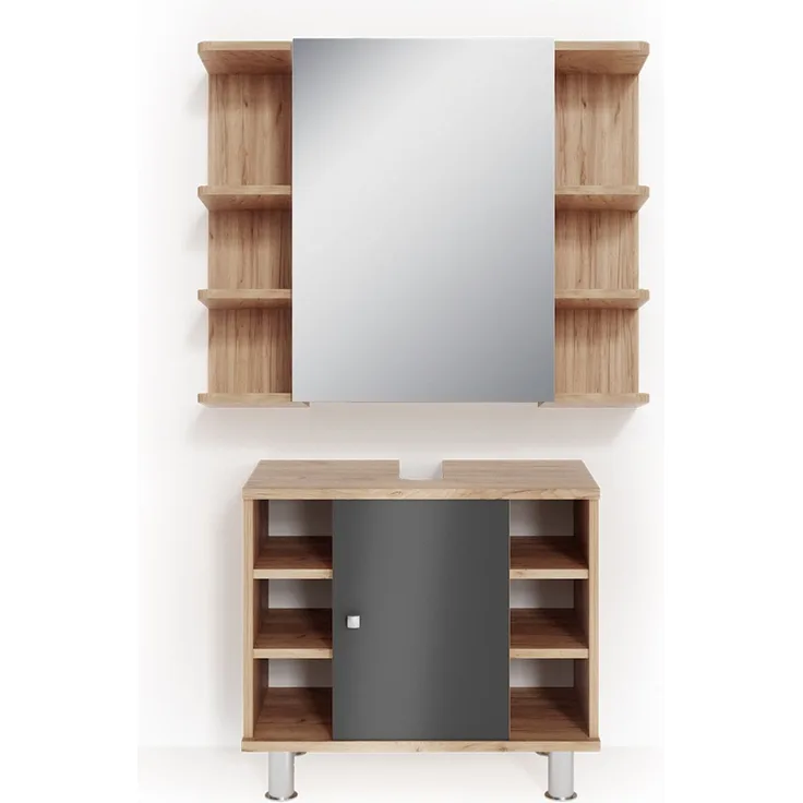 Badmöbel-Set Fynn Eiche 2 Teile Vicco