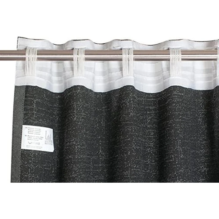SCHÖNER WOHNEN-Kollektion Vorhang Solo (1 St), Multifunktionsband, blickdicht, Jacquard, mit Lederapplikation – Bild 4