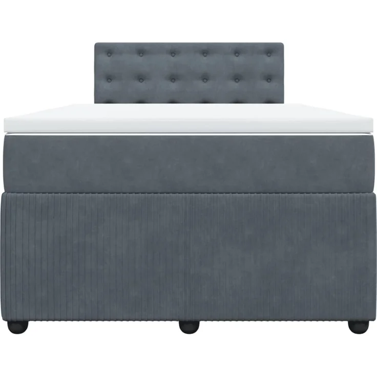 vidaXL Boxspringbett mit Matratze Dunkelgrau 120x190 cm Samt 3289999 – Bild 6