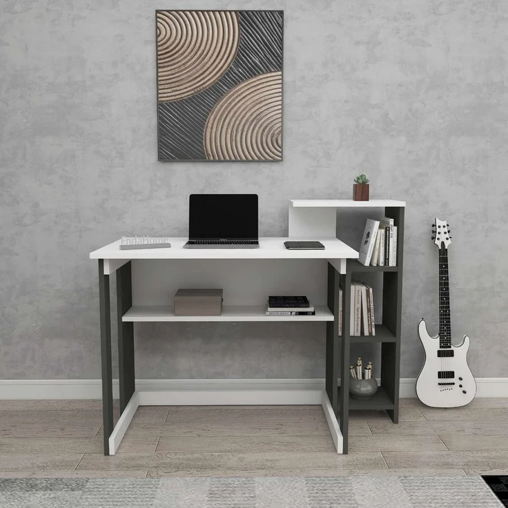 Skye Decor 'Saye - Anthracite, White' Schreibtisch, Anthrazit / Weiß, 106 x 92,5 x 50 cm – Bild 6