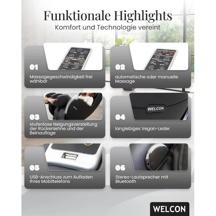 'Easyrelaxx' Massagesessel in Schwarz – Bild 6