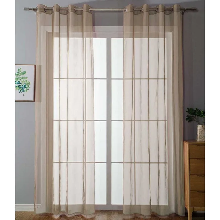 Gardinenbox Gardine, Ösen (2 St), transparent, Voile, Ösenvorhänge Voile »Uni« Bleibandabschluß 20332-cn2