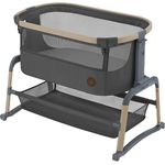Maxi-Cosi Iora Air Beistellbett, Zustellbett, atmungsaktives Netzgewebe, Höhenverstellbar, Wiege mit Matratze, Eco Care, Geeignet ab Geburt, 0 Monate bis 9 kg, Beyond Graphite
