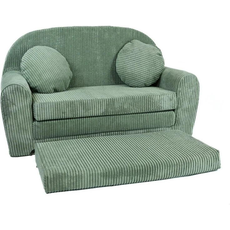 FORTISLINE Kindersofa Kindersofa Rosalia Ausklappbares Sofa aus Cord mit Verlängerung – Bild 3