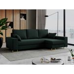 Mks Möbel 'Dorian L-Form' Ecksofa mit Bettkasten, 242 x 138 x 85 cm, Grün, Velvet