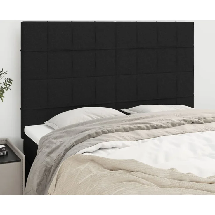vidaXL Kopfteile 4 Stk. Schwarz 72x5x78/88 cm Stoff 3116332 – Bild 1