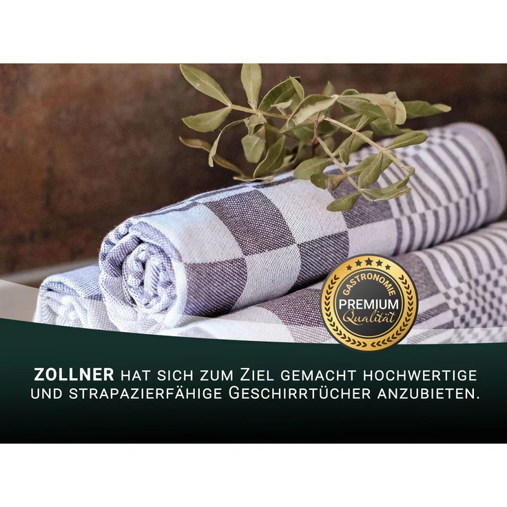 ZOLLNER 6er Set Geschirrtücher, 65x65 cm, 100% Baumwolle, grau kariert – Bild 5