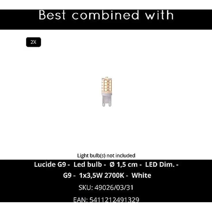 Lucide Tycho 45574/02/30, Retro Nachttischlampe aus Stahl und Echtglas mit zwei Lichtpunkten in unterschiedlichen Höhen – Bild 9