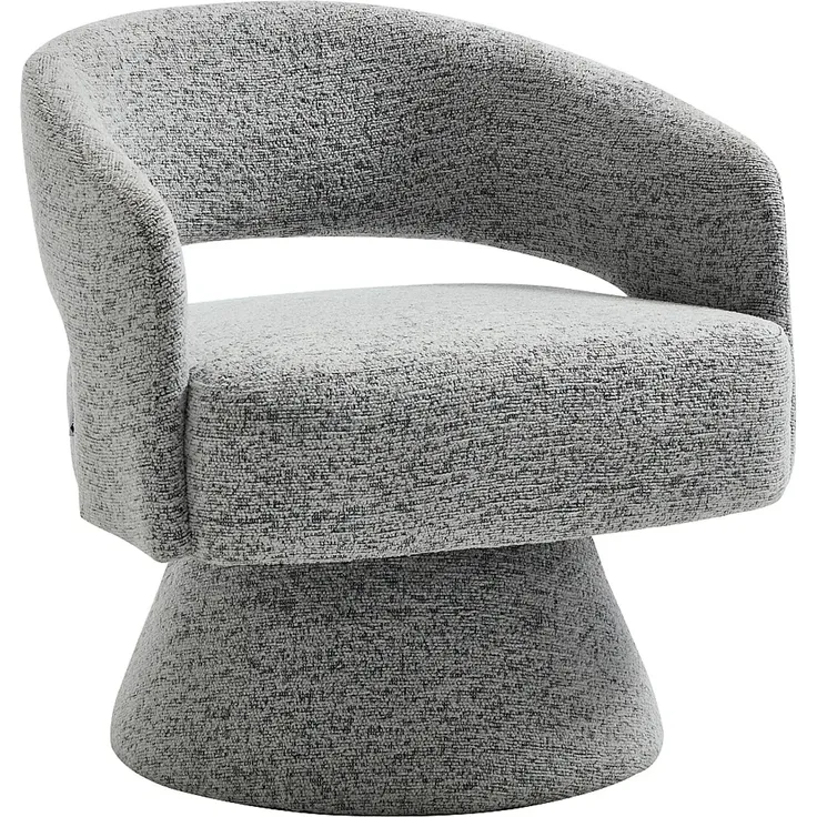 Vente-unique - Drehbarer Sessel - Chenille Stoff Grau - FEDOTE
