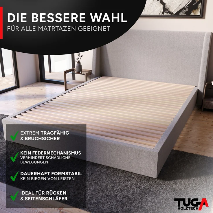 Rollrost Lattenrost -NEU- " Buchen - Xandi " 22mm 90 x 200 cm bis 650kg – Bild 7