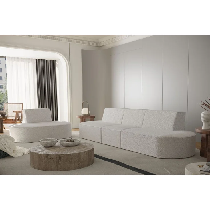 Sofa Designersofa 3-Sitzer MILOT in Stoff Ascot Bukla Creme – Bild 2