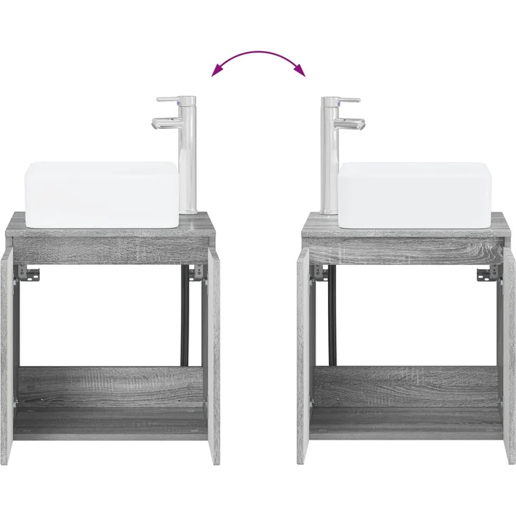 vidaXL Badezimmerschrank-Set 2 stk. Grau Sonoma 79,5 x 41 x 80 cm 3404050 – Bild 9