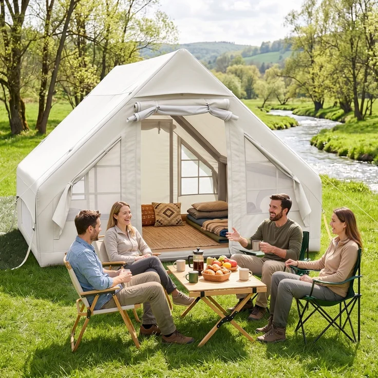 Hawthyhome Faltpavillon 3x3m Pop Up Partyzelt, wasserdicht & UV-Schutz 50+, One-Touch-Schnellaufbau, 3 Höhenstufen, stabiles Kohlenstoffstahl-Gestell, inkl. Tragetasche, für Garten, Camping & Outdoor, Blau – Bild 1