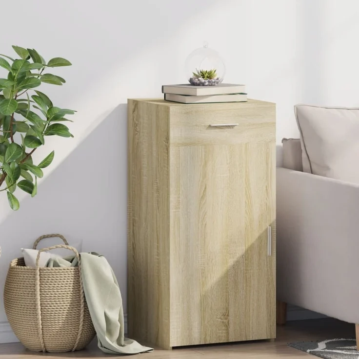 vidaXL Sideboard Sonoma-Eiche 45x42,5x93 cm Holzwerkstoff 846287 – Bild 1