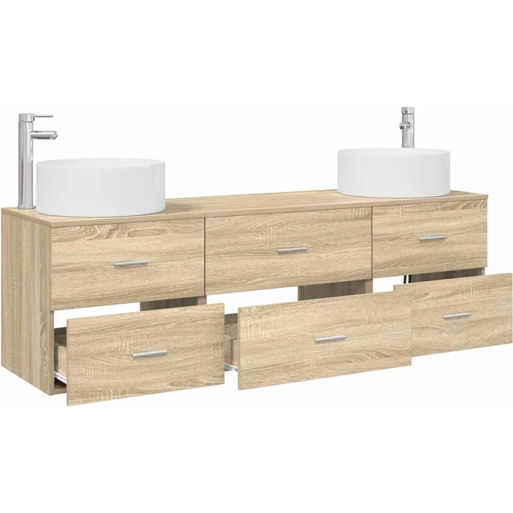 vidaXL Badezimmerschrank-Set 3 stk. Sonoma-Eiche 161,5 x 44,5 x 80 cm 3405941 – Bild 3