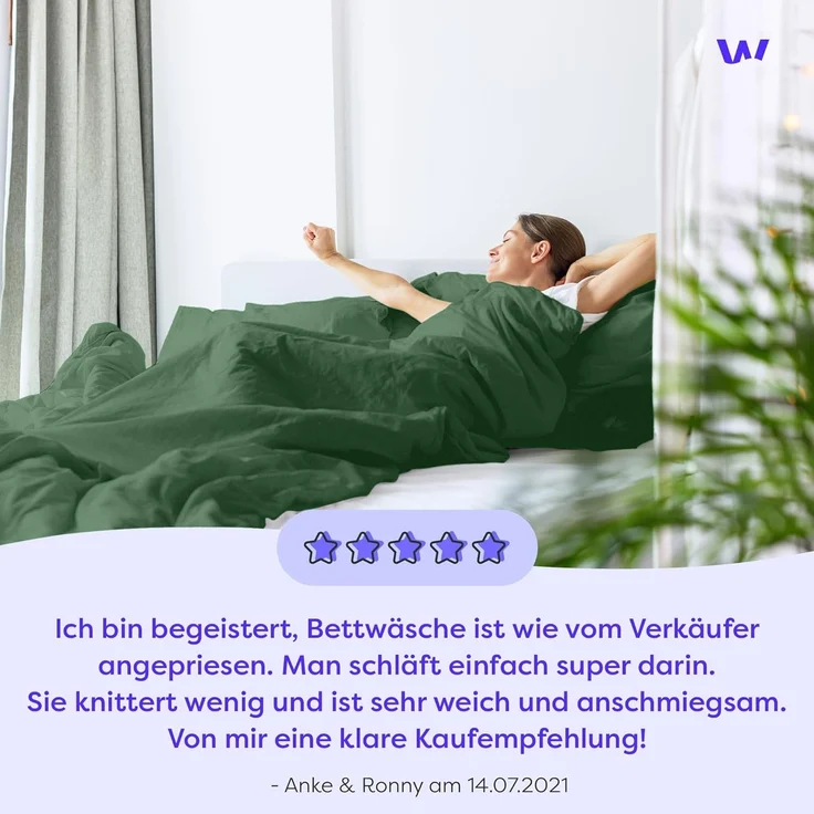 Wolkenfeld Bettwäsche Allergiker Bettwäsche unifarben, unfassbar weich, Mikrofaser, 2 teilig, 135x200 cm, 155x220 & Übergrößen I inkl. Kissenbezüge 80x80 I Uni – Bild 7