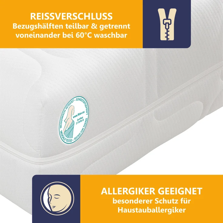 Kaltschaummatratze Grand Relax, Beco, 25 cm hoch, 25 cm Komforthöhe, Made in Germany, 160x200 cm, Liegekomfort fest – Bild 5