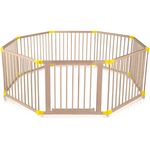Baby Vivo Laufgitter aus Holz 8 Elemente - individuell verstellbar - PREMIUM in Gelb