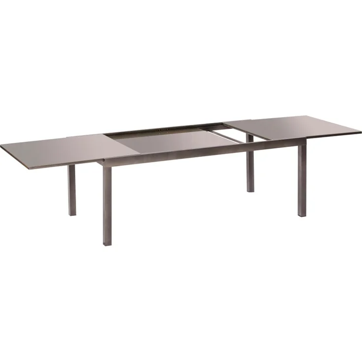 Amalfi Gartenmöbel Set 7tlg, 6 Stapelsessel, Semi Ausziehtisch 200 (300) x 110 cm, graphit/diamant, Aluminium/Textil – Bild 9
