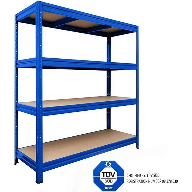 Karat Schwerlastregal Weitspannregal Blau, 7 Größen, 4 stabile Böden, 1200 kg Tragkraft – Bild 1