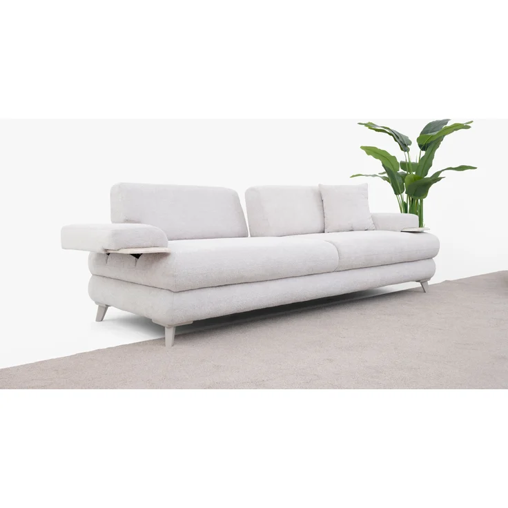 Sitzgruppe/Sofa Set - Wohnzimmergarnitur "Vanda" 3+3+1-Grau/Weiß – Bild 11