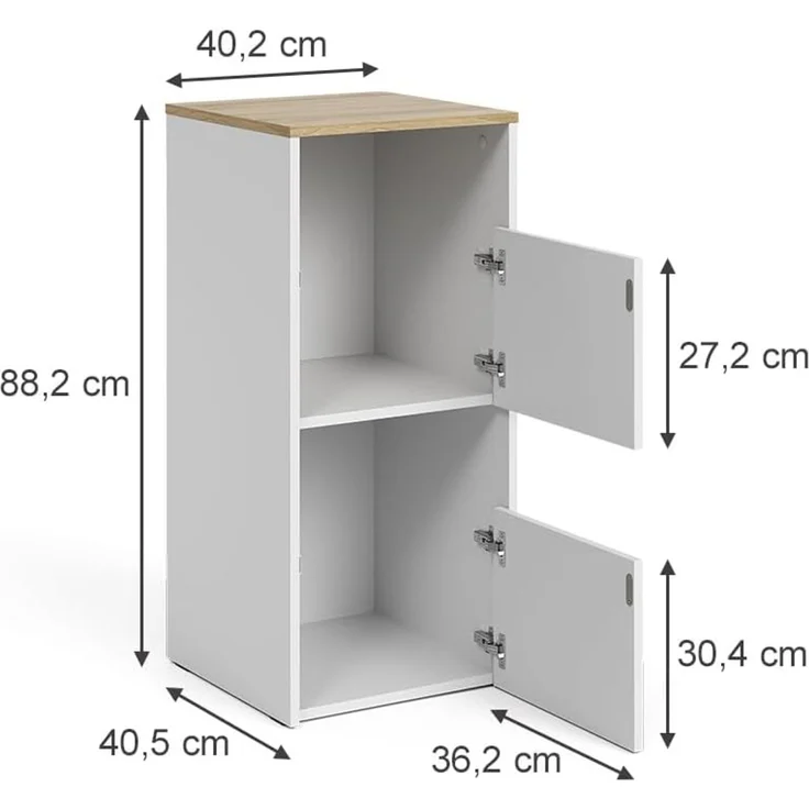 Wäscheschrank Viktor Weiß/Artisan-Eiche 40.2 x 88.2 cm mit 2 Türen Vicco – Bild 3