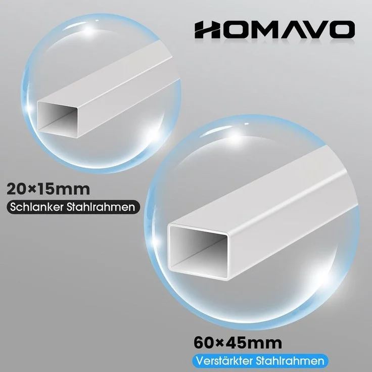 HOMAVO höhenverstellbares Tischgestell, geeignet für Tischplatten mit einer Breite von 50–70 cm, weiß, Höhen-Speicherfunktion – Bild 5