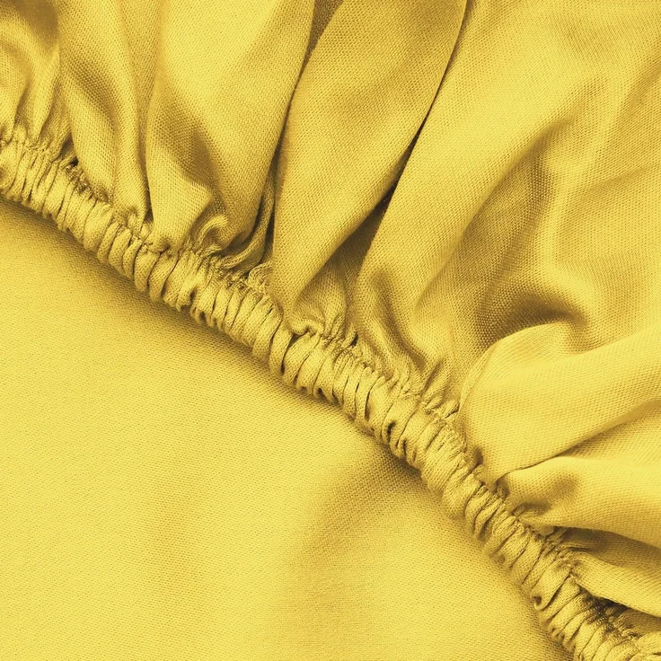 L'essentiel Maison 'Dark Yellow' Ranforce King Spannbettlaken (FR) (IT) (ES) (DE), Dunkelgelb, 200+30 x 160 cm – Bild 3