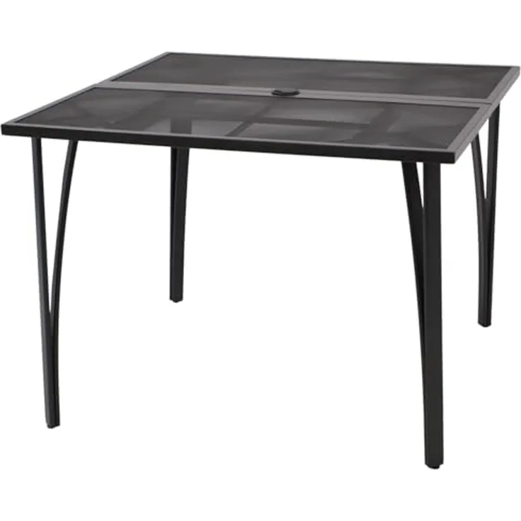 DEGAMO Gartentisch CLASSIC, 100x100cm, stabiles Stahlgestell, Tischplatte Streckmetall anthrazit