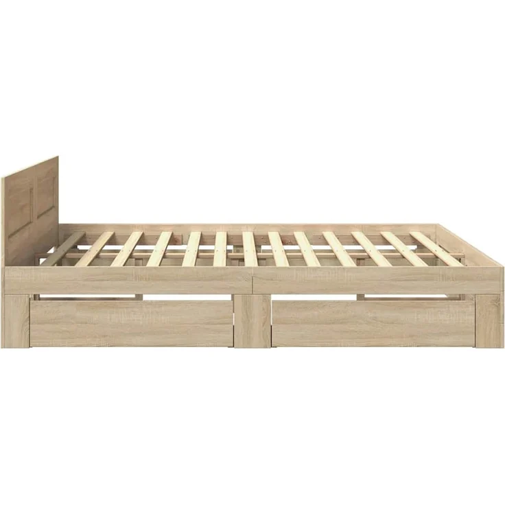 vidaXL Bettrahmen mit Kopfteil 2 pcs Sonoma 193 x 203 cm Holzwerkstoff 3402856 – Bild 7