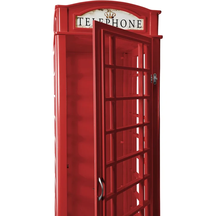 Telefonzelle Schrank – Telefonbox 1-türig in Rot – Bild 4