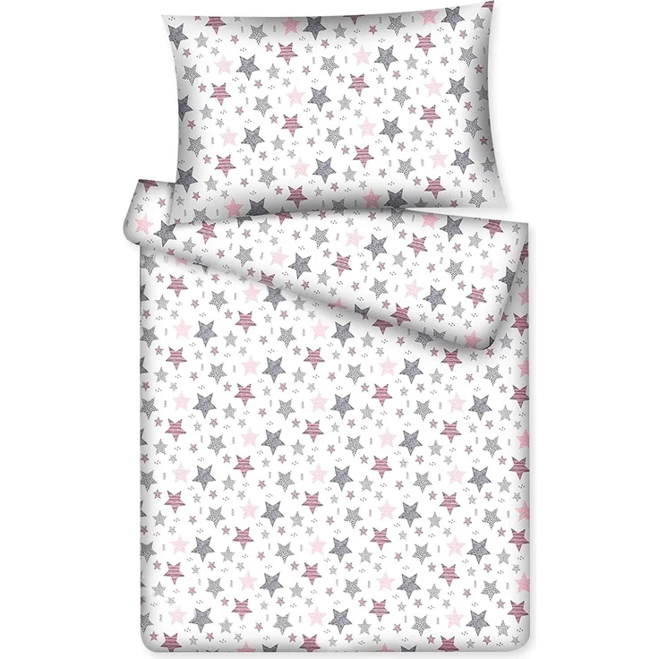 KiGATEX Kinderbettwäsche Stars Vario, 100% Baumwolle, 40x60 cm/100x135 cm