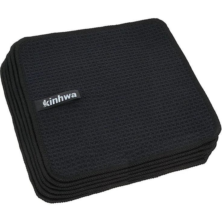 Schwarze Mikrofaser Spültücher 20x20cm 6 Stück - Waschbar & fusselfrei – Bild 1