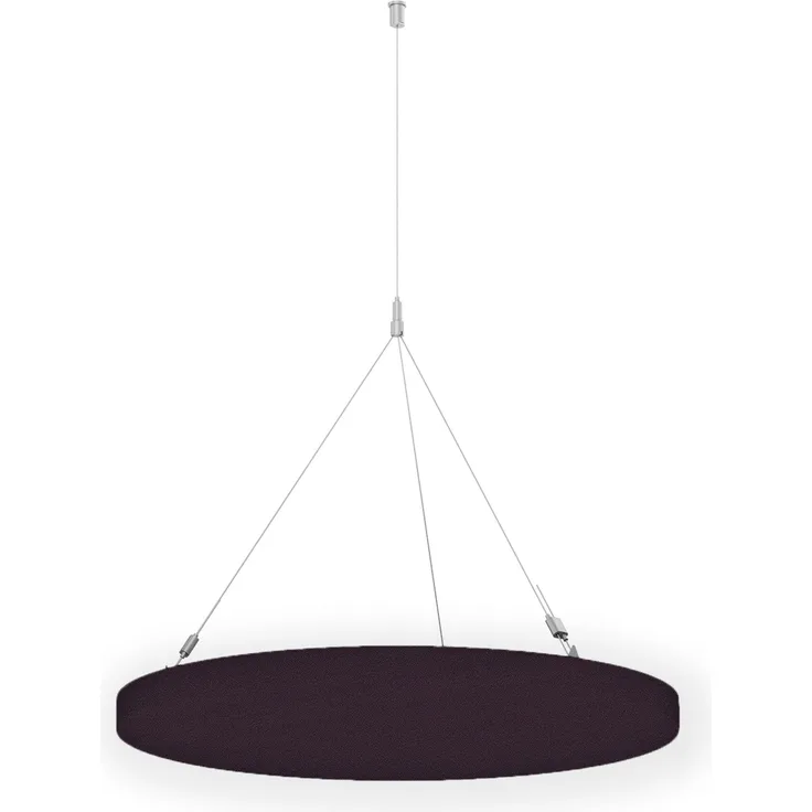 Rheinland Möbel FocusWall DAR07 – Runder Akustik-Deckenabsorber Ø 70 cm in Stofffarbe Tarot inkl. Chrom-Stahlseilen - Made in Germany - Klasse A, Stoffbezug, schwer entflammbar
