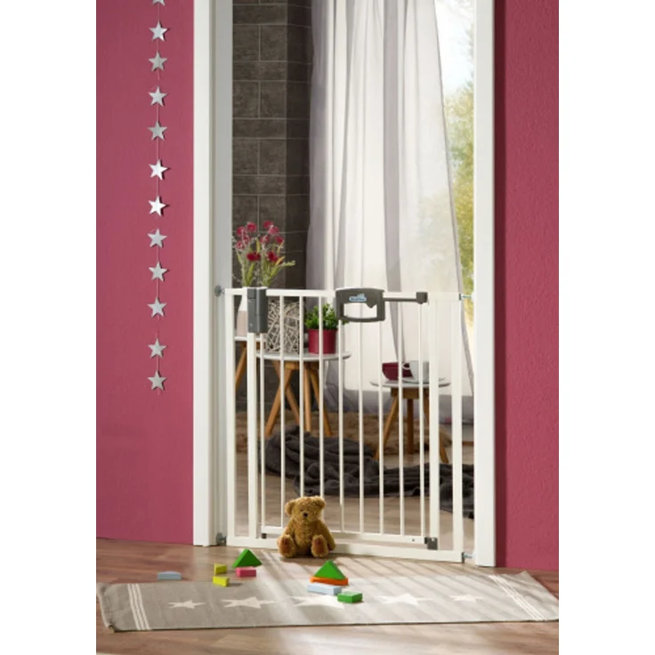Geuther Türschutzgitter 'Easylock Plus' zum Klemmen für Öffnungen, Metall, Weiß, 144,5 cm - 152,5 cm – Bild 7