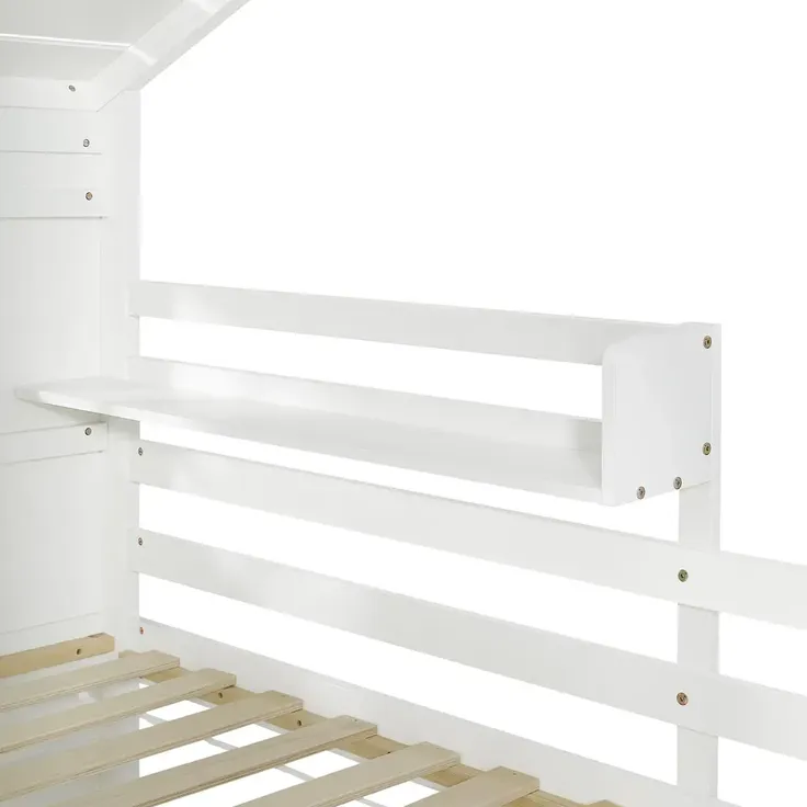 Etagenbett mit 2 Liegeflächen, Lattenrost, Regal, Treppe, Stauraum und Rausfallschutz, 90x200cm, Kinderbett, Jugendbett – Bild 10