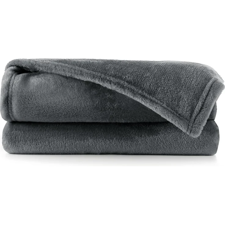 DecoKing Kuscheldecke 70x150 cm grau Decke Microfaser Tagesdecke Fleece weich sanft kuschelig anthrazit Graphit Grey dimgray Charcoal Mic