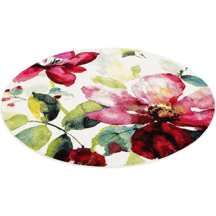 Pergamon Designteppich Designer Teppich Brilliant Blumen Rund, Rund, Höhe: 13 mm – Bild 3