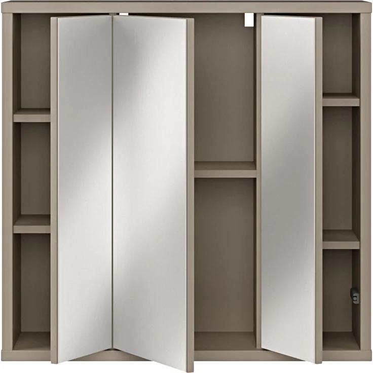 Badezimmerspiegelschrank >ALICE SPRINGS< in Taupe / Spiegel - 74,5x72x23,8cm (BxHxT) – Bild 3